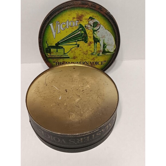 Vintage Victor Talking Machine Tin “His Master’s Voice” Nipper Dog & Gramophone - Picture 10 of 10